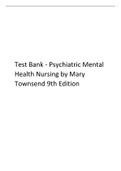 Test Bank - Psychiatric Mental Health Nursing by Mary Townsend 9th Edition.
