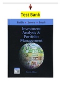 Investment Analysis and Portfolio Management 11 Ed.  –Sanford Leeds , Frank Reilly , Keith Brown Complete Elaborated and Latest Testbank - ALL chapters included and updated for 2023 5* rated