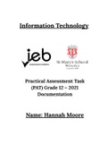 Information Technology- Practical Assessment Task (PAT) Grade 12 IEB 