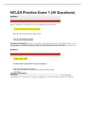 NUR 101 NCLEX Practice Exam 1 &lpar;40 Questions&rpar;&period;