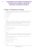 Fundamentals of Nursing 9th Edition by Taylor, Lynn, Bartlett Test Bank 