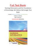 Nursing Informatics and the Foundation of Knowledge 4th Edition McGonigle Test Bank