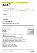 AQA A Level Economics Paper 3 2020 Questions  ECON 3140 Economic Principles and Issues