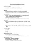 Class notes Introduction to Business Management (ADM11oo) 