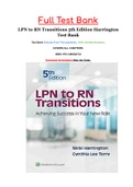 LPN to RN Transitions 5th Edition Harrington Test Bank