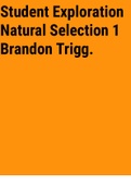 Exam (elaborations) Gizmos (Student) Exploration Natural Selection 1 Brandon Trigg 