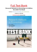 Test bank for Research Methods in Kinesiology 1st Edition Kowalski