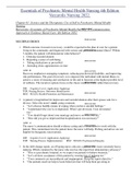 Exam (elaborations) Essentials of Psychiatric Mental Health Nursing 4th Edition Varcarolis Nursing Test 