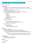 PATHOPHYSIOLOGY &ndash; FINAL EXAM STUDY GUIDE