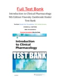 TEST BANK for Introduction to Clinical Pharmacology 9th Edition by Constance G Visovsky, Cheryl H Zambroski , Shirley Hosler (Complete Download) 19 Chapters. 150 Pages.