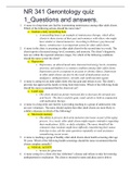 NR 341 Gerontology quiz 1&lowbar;Questions and answers&period;