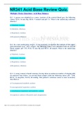  NR341 Acid Base Review Quiz&period; Multiple Choice Questions- Acid Base Balance