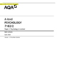 AQA A-level PSYCHOLOGY 7182/2 Paper 2 Psychology in context Mark scheme June 2021