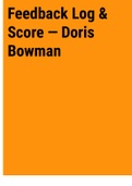Exam (elaborations) Feedback Log & Score Dorris brown 