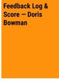 Exam &lpar;elaborations&rpar; Feedback Log & Score Dorris brown 