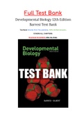 Developmental Biology 12th Edition Barresi Test Bank