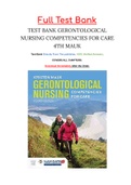 TEST BANK FOR GERONTOLOGICAL NURSING COMPETENCIES FOR CARE 4TH MAUK