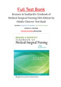 Brunner &  Suddarth&rsquo;s Textbook of Medical Surgical Nursing 13th Edition by Hinkle Cheever Test Bank