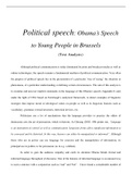 Political speech analysis: Obama’s Speech to Young People in Brussels