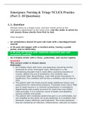 Emergency Nursing & Triage NCLEX Practice &lpar;Part 2&colon; 20 Questions&rpar;