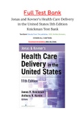 Jonas and Kovner's Health Care Delivery in the United States 11th Edition Knickman Test Bank
