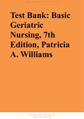 Test Bank Basic Geriatric Nursing&comma; 7th Edition&comma; Patricia A&period; Williams all chapters