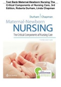 test bank Maternal-Newborn Nursing &colon; The Critical Components of Nursing Care by Linda Chapman and Roberta Durham &lpar;2018&comma; Trade Paperback&comma; Revised edition&rpar;