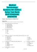 Medical Terminology Systems 8th Edition Gylys Test Bank QUETIONS AND ANSWERS
