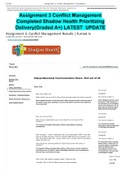 Assignment 3 Conflict Management Completed Shadow Health Prioritizing Delivery&lpar;Graded A&plus;&rpar; LATEST&Tab;UPDATE