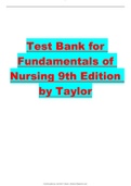 Exam (elaborations) NUR 2032 (NUR2032)  Fundamentals of Nursing/test bank for Fundamentals of Nursing, 9th Edition, Patricia A. Potter, Anne Griffin Perry, Patricia Stockert, Amy Hall