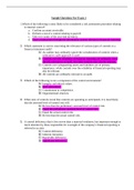 ACC 450 Sample Questions For Exam 1 with Answers- Arizona State University