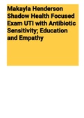 Exam (elaborations) Makayla Henderson Shadow Health Focused Exam UTI With Antibiotic Sensitivity; Education And Empathy 