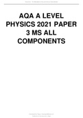 ALL AQA A LEVEL 2024 PHYSICS COMPLETE PAPER1,PAPER2 AND  PAPER 3 ALL COMPONENTS INCLUDE  WITH BOTH QUESTION PAPER AND MARK SCHEME (CERTIFIED QUESTIONS AND ANSWERS2021)/VERIFIED FOR SUCCESS