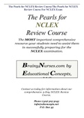 The Pearls for NCLEX Review Course&sol;The Pearls for NCLEX Review Course For NCLEX Exam&comma;GRADED A&period;