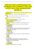 HESI A2 Anatomy and Physiology ALL ANSWERS 100&percnt; CORRECT FALL-2022 LATEST SOLUTION GUARANTEED GRADE A&plus;