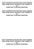 SOUTH UNIVERSITY NSG 6002 FINAL EXAM / NSG6002 FINAL EXAM (LATEST, 2021/2022): |100% CORRECT Q & A, DOWNLOAD TO SECURE HIGHSCORE|
