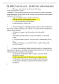 NR 222 FINAL EXAM 3 &ndash; QUESTION AND ANSWERS