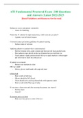 ATI Fundamental Proctored Exam 100 Questions and Answers Latest