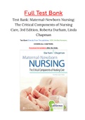 Test Bank&colon; Maternal-Newborn Nursing&colon; The Critical Components of Nursing Care&comma; 3rd Edition&comma; Roberta Durham&comma; Linda Chapman