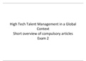 High Tech Talent Management in a Global Context - Talent outflow short article overview (exam 2)
