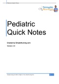 Pediatric Quick Notes (Common Pediatric Musculoskeletal Disorders) | Download To Score An A