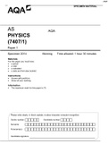 AS PHYSICS (7407/1) Paper 1 