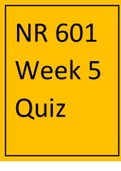 NR 601 Week 5 Quiz