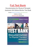 Documentation for Physical Therapist Assistants 5th Edition Bircher Test Bank