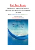 Management Accounting Business Planning Approach 2nd Edition Barsky Test Bank