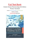 Brody’s Human Pharmacology 6th Edition Wecker Test Bank