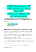 NR328 Pediatric Nursing - ATI Learning System RN 3.0 Quiz - Answer KEY (Nursing Care of Children 1) With Useful Rationales