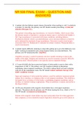 NR 508 FINAL EXAM &ndash; QUESTION AND ANSWERS