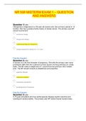 NR 508 MIDTERM EXAM 1 &ndash; QUESTION AND ANSWERS