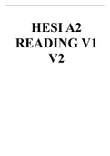 Exam (elaborations) HESI A2 READING V1 V2